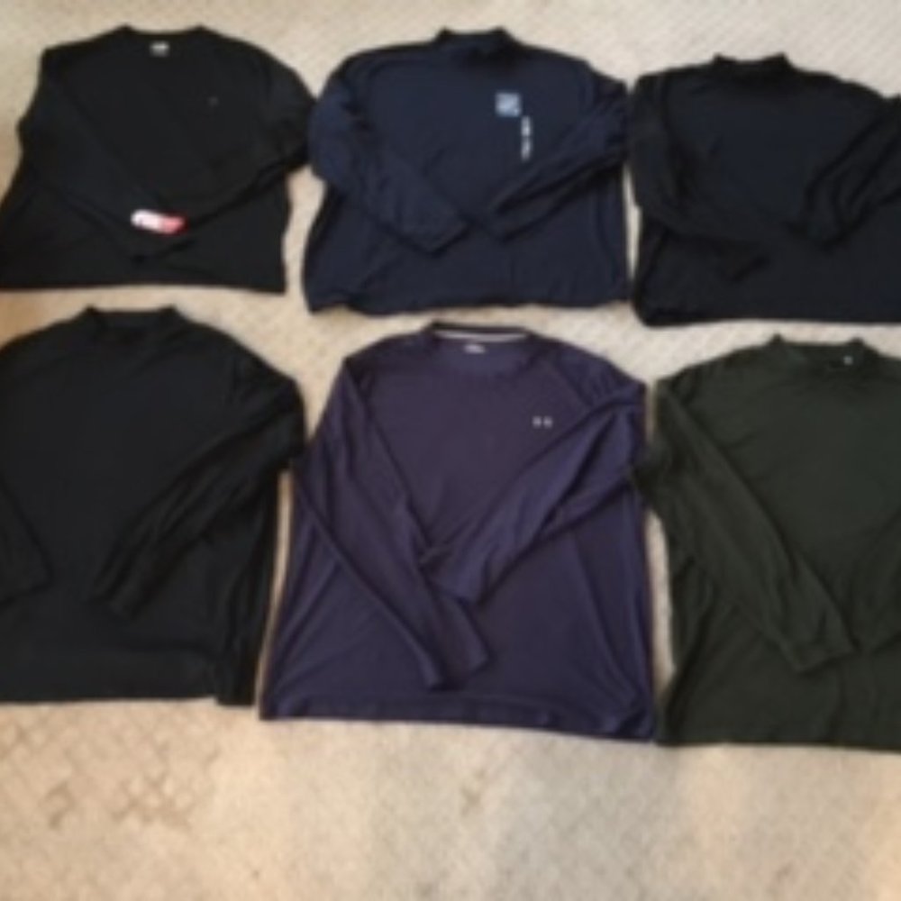 SIX (6) Assorted Mock Turtle & Crew Neck Shirts